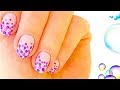Dots nail designs using bobby pin  pink and purple polka dot nail art tutorial