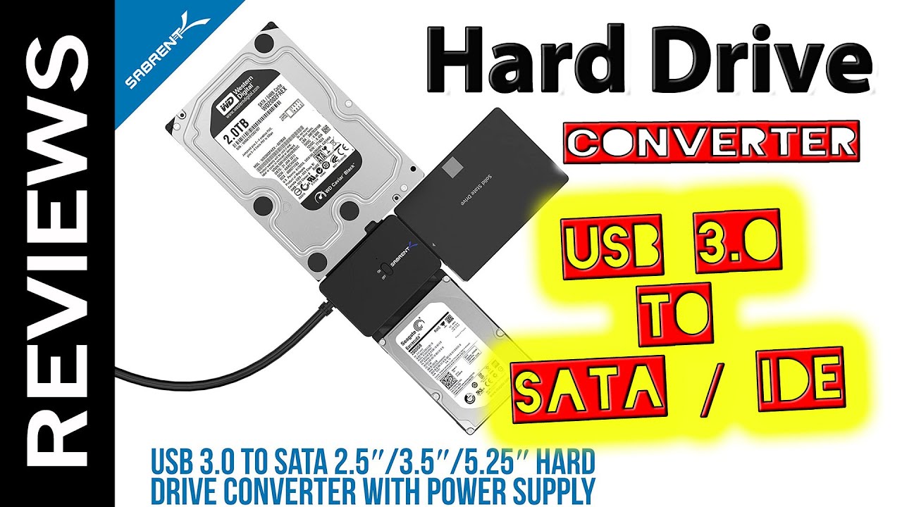 USB 3.0 to SATA/IDE 2.5/3.5/5.25 Hard Drive Adapter - Sabrent