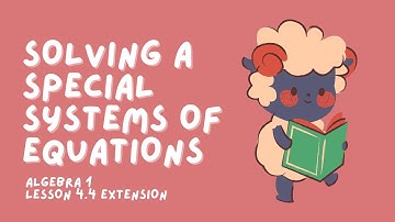 4.4-Extension: Solving Special Systems of Equations (BIG IDEAS ALGEBRA 1)