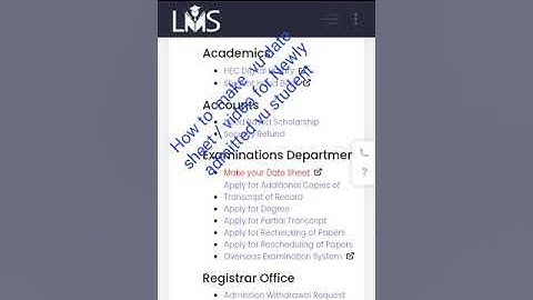 How to make vu date sheet ! video for New students