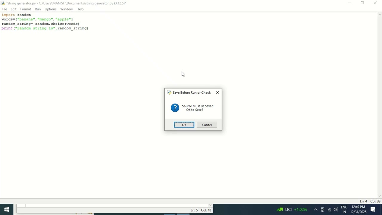 Random generator in python 