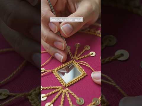Easy beautiful mirror work design. #mirrorwork #mirrorworkdesign #shorts
