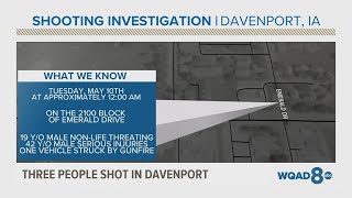 Woman, two men found injured Tuesday after early morning shootings in Davenport