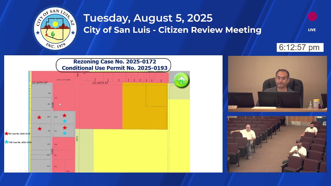 Tuesday, August 5, 2025  City of San Luis - Citizen Review Meeting