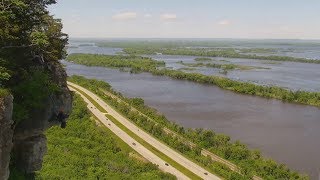 Great Spirit Bluff Falcon Cam ~ Banding Day Cam2 Cliff View of Retrieval \& Return of Babies 5.28.17