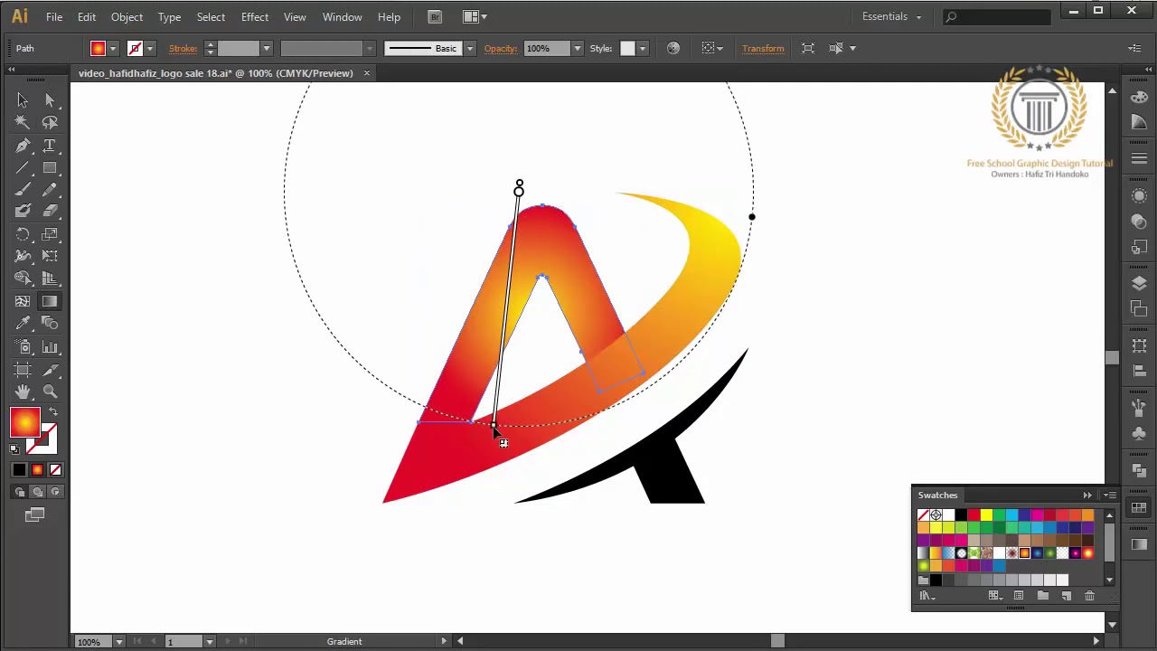 Tutorial illustrator for Beginners How to Create Simple Logo Design
