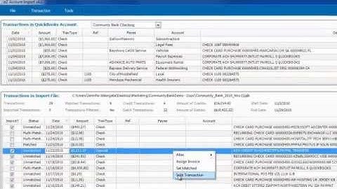 eZ Account Import - Split Transactions (How To)