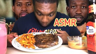 Asmr ribeye steak mukbang & sweet ...