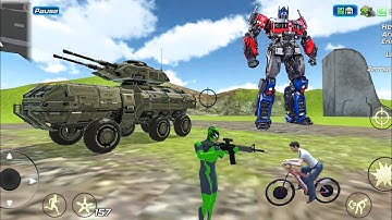 Rope Frog Ninja Hero Vegas Crime Simulator Tank and Robot - Android Gameplay