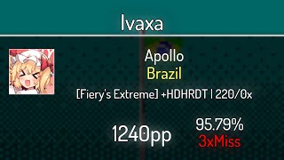 Ivaxa (10.97⭐) Apollo - Brazil [Fiery's Extreme] +HDDTHR 95.79% | 3❌ | 1240 PP