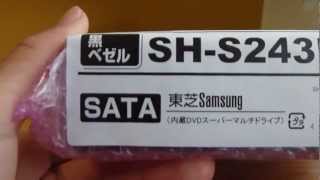 TOSHIBA Sumsung SATA接続 内蔵用DVDドライブ　開封 SH-S243D+S