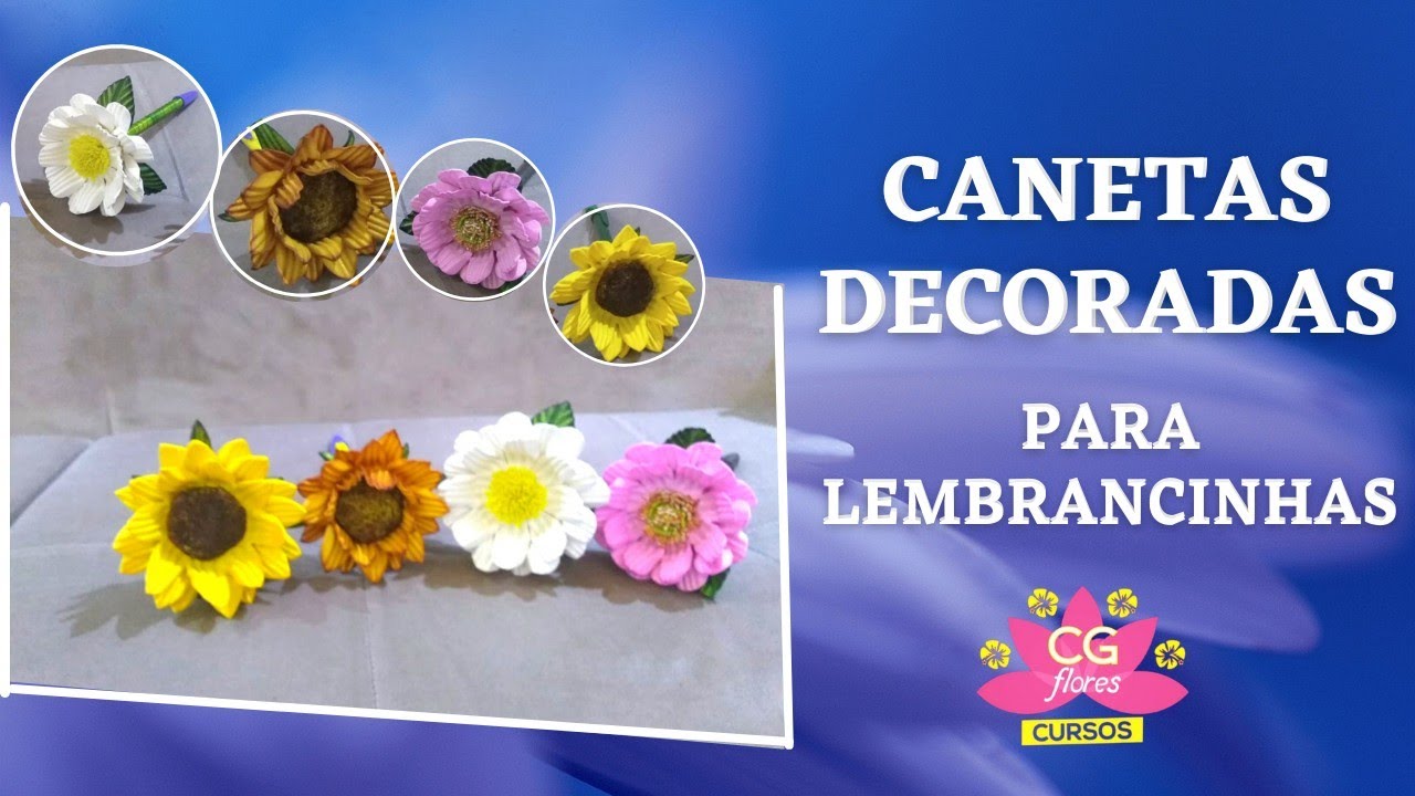 🔸Canetas Margarida e Girassol Para Lembrancinhas na Sépala Conjugada.
