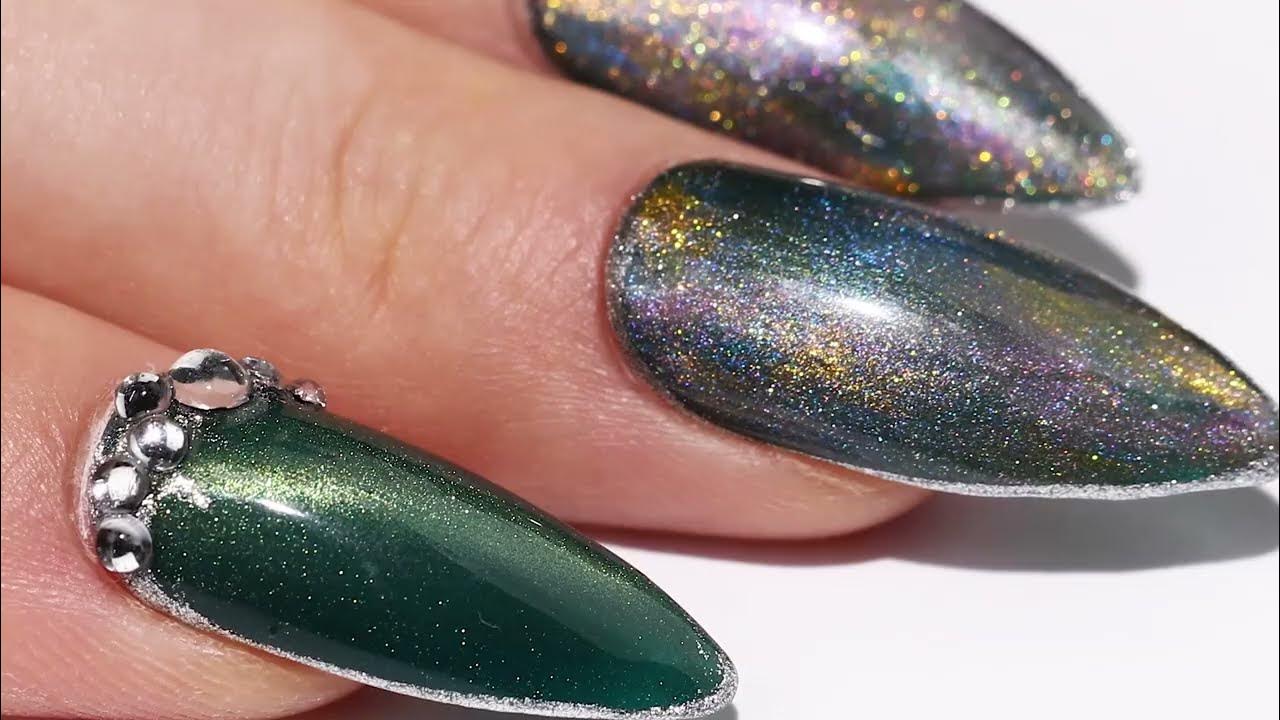 BLUESKY Cat Eye Coat Gel Polish Green Color YouTube