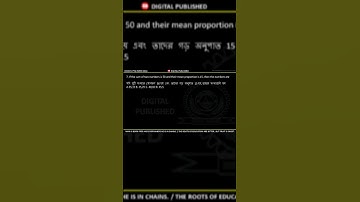 If the sum of two numbers is 50 and their mean proportion is 15. Then the numbers are? #shorts