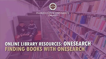 Finding Books with OneSearch