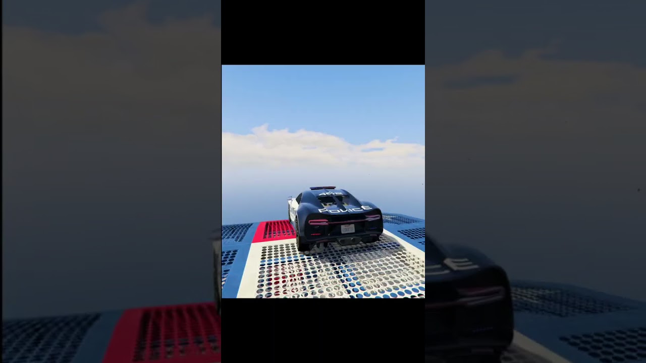 GTA 5  POLICE BUGGATI CHIRON JUMP IN RAMP and WATER  