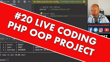 Live PHP Coding Stream #20 Creating OOP course for FreeCodeCamp - Building the MySQL Status Schema