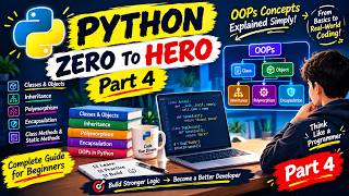 Python Zero to Hero – Part 4 🐍 | OOPs in Python Explained | Classes, Objects& Inheritance |Beginners