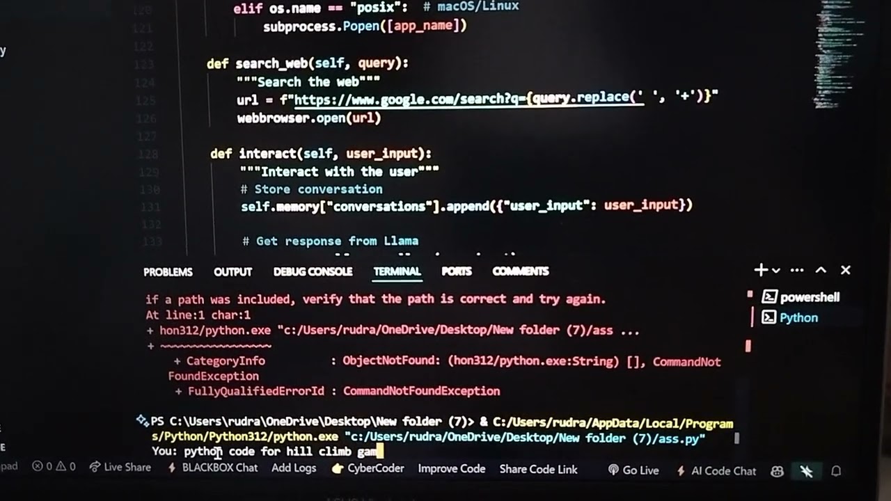 Ollama local chatbot without api in python with download