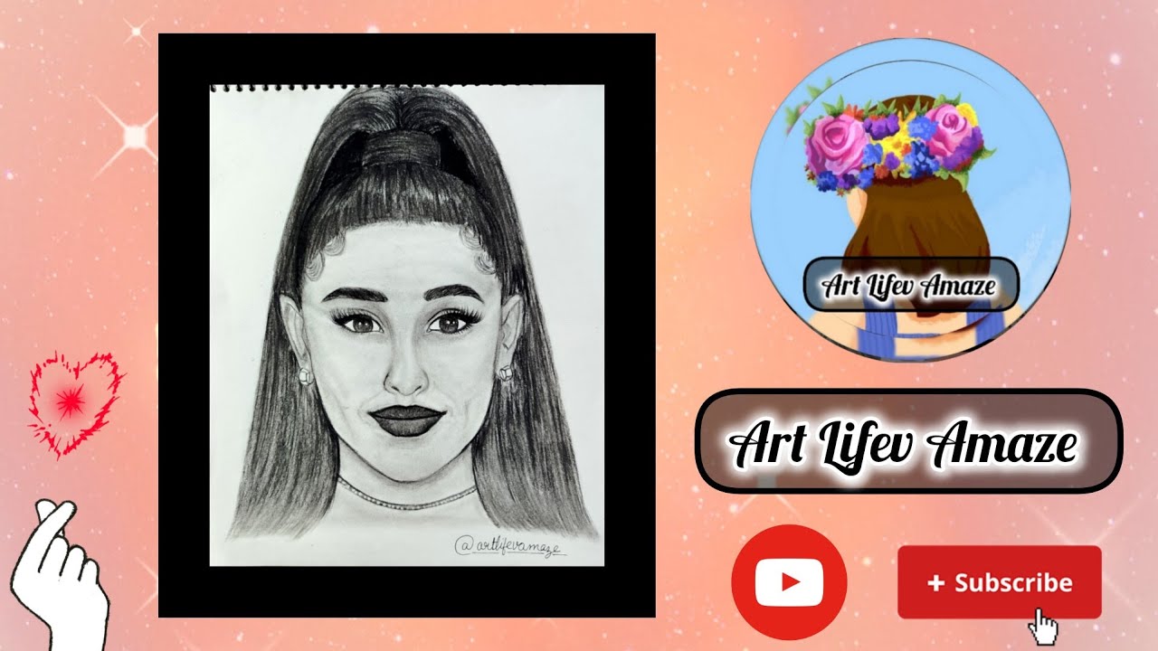How to draw a realistic sketch of Ariana Grande (tryed my best)✨✍️// step by step// for beginners☺️✨