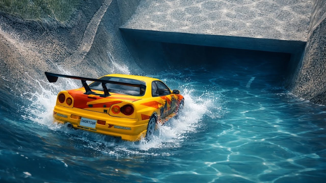 Is it possible for a car to drive in water ? 🤦‍♂️⛔️🧨 Car Crash Beamng Drive  Car Test Crash Beamng 