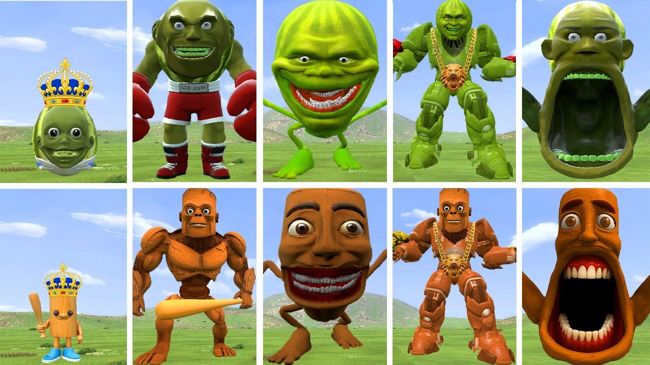 I DISCOVERED NEW EVOLUTIONARY FORMS OF THE LINGANG MELON VS TUNGTUNG SAHUR FAMILY IN GARRY'S MOD !