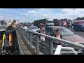 AUTOBUS SPADA Z WIADUKTU, most Grota-Roweckiego, Warszawa, relacja sprzed przyjazdu służb