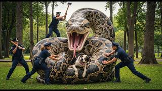 Giant Python Attacks Dog! Desperate Rescue Team's Intense Fight for Survival 😱🐍 #Longvideo Wealth
