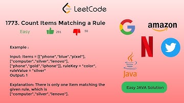 1773 Count Items Matching a Rule (Leetcode) | Easy Solution