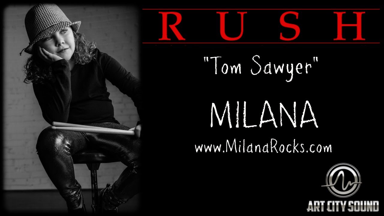TOM SAWYER RUSH MILANA drum cover, 8 year old female drummer Hit