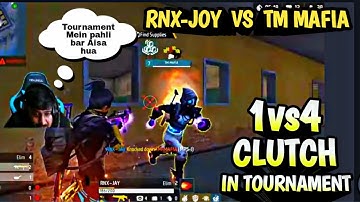 RNX JOY VS TM MAFIA 1VS4 CLUTCH IN TOURNAMENT || FREE FIRE ESPORTS KILLER FF, ICONIC,  RDP, PAHADI