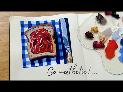 I Tried Painting This Aesthetic Breakfast Scene 🍓(So Relaxing!) | Art Vlog