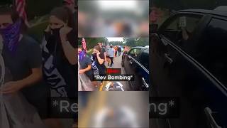 Biker Had To Go Through A Protest Parade