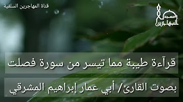 قرآءة طيبة مما تيسر من سورة فصلت بصوت القارئ/ أبي عمار إبراهيم المشرقي.