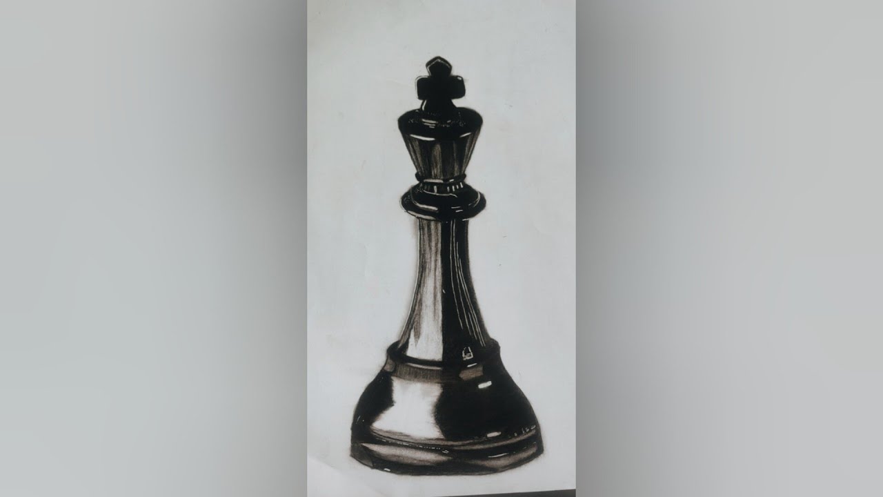 How to draw The King chess piece complete shading and blending - YouTube