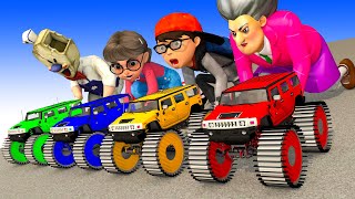 Nick and Tani Race Monster Car GTAV New Funny Challenge Squid Game (오징어 게임) vs Scary Teacher 3D screenshot 5
