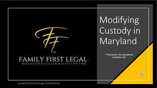 Modifying Custody in Maryland