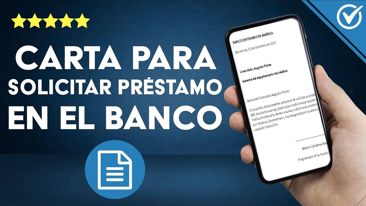 ¿Cómo hacer una CARTA solicitando un PRÉSTAMO al banco? - Ejemplo - YouTube