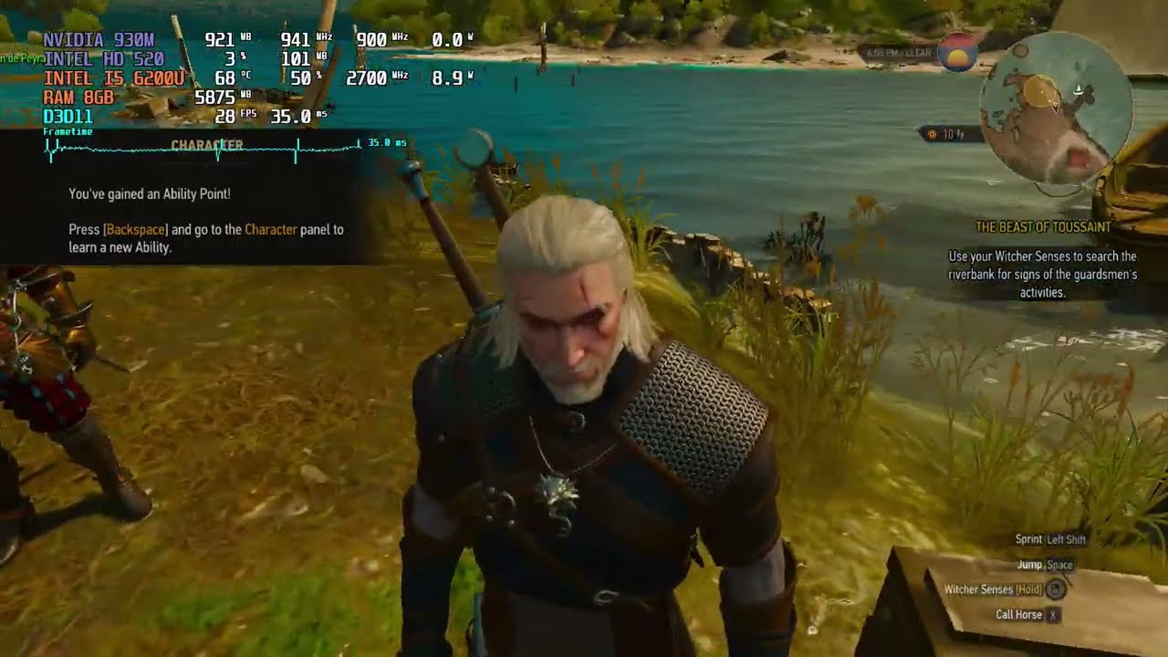 ASUS A456U INTEL I5 6200U NVIDIA 930M THE WITCHER 3 GAMEPLAY