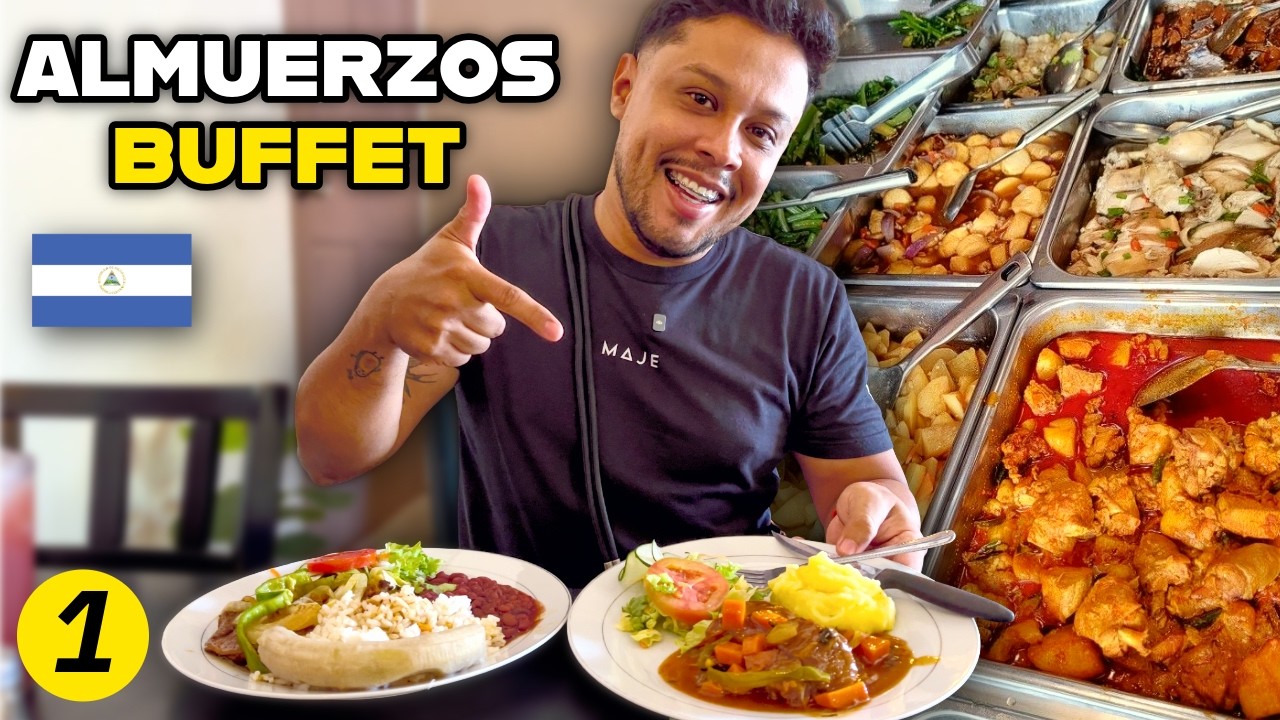 ¡No creerás lo que comí! 😱 Almuerzos típicos NICARAGÜENSES estilo BUFFET 🇳🇮🔥
