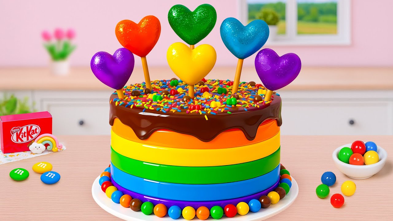 Miniature Rainbow Cake Recipe 🌈 Cute Mini Rainbow Heart Cake Decorating Ideas 💖 Yummy Teeny