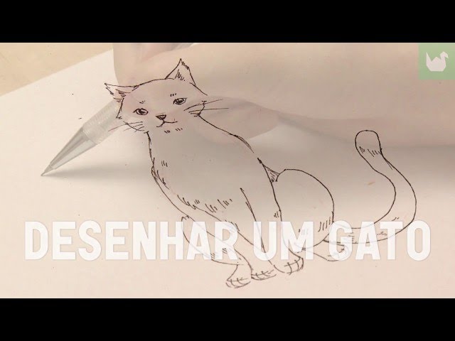 Como desenhar um gato realista usando apenas lápis de cor. 