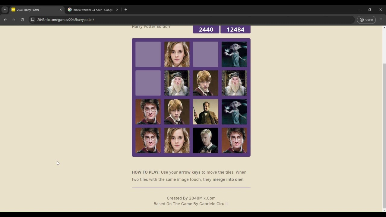 Harry Potter 2048 Gameplay