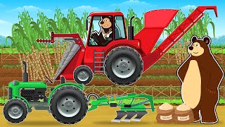 Farm Work Farmer - Tractor Fertilizer Spreader and Harvest Sugarcane | The Bear Farm screenshot 3