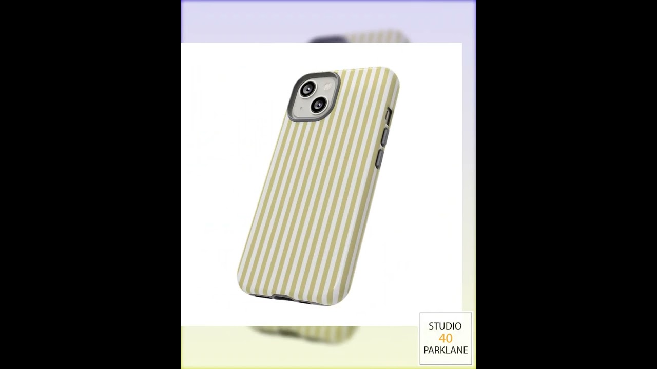 Tough Premium Soft Yellow Stripes Phone Case Gift for Her - For Apple iPhone 16 Pro Max 16e iPhon...