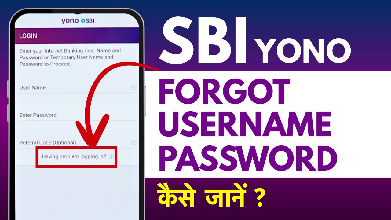 SBI YONO Forgot Username Forgot Login Password Hindi