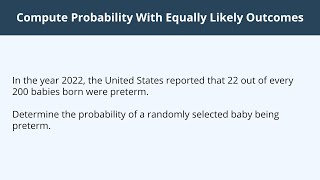 Compute Probability With Equally Likely Outcomes - 4
