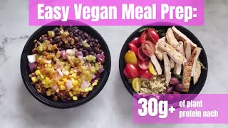 Easy Vegan Meal Prep: Beefless Burrito Bowl & Mediterranean Scallopini