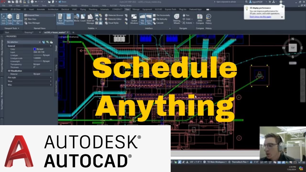 AutoCad MEP - How to Schedule Anything