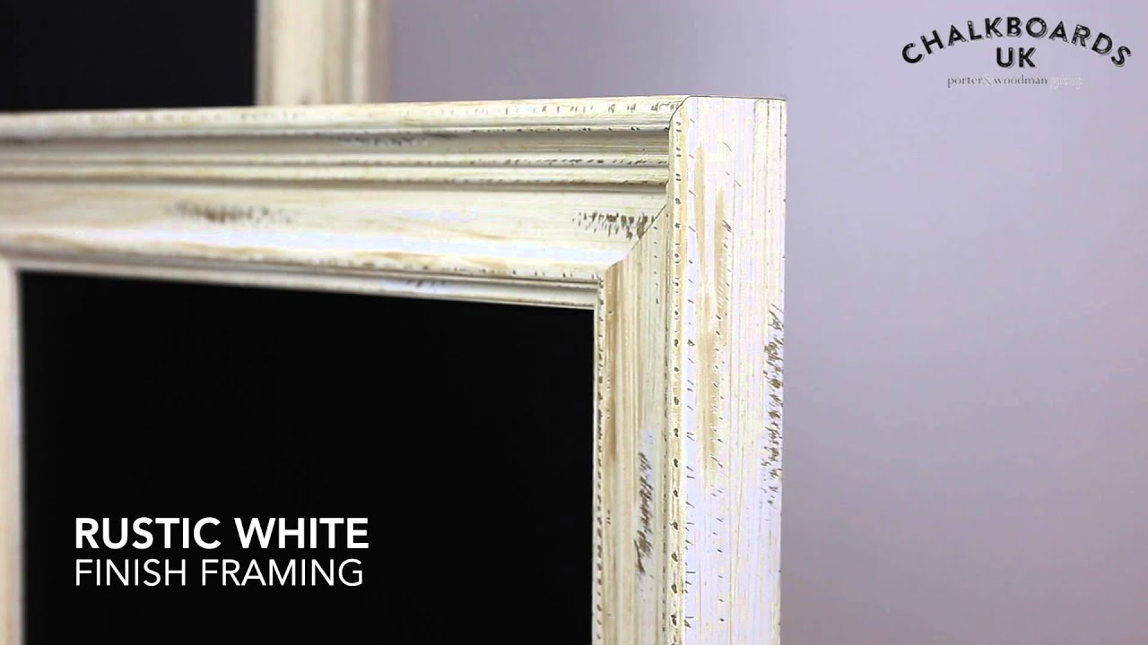 White Rustic Framed Chalkboard  - Chalkboards UK